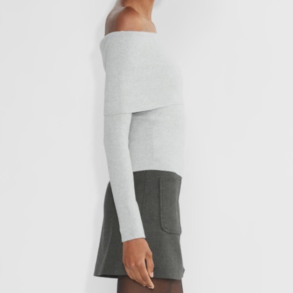 Aritzia Wilfred color Heather Chrome Nola Sweater - Picture 6 of 6